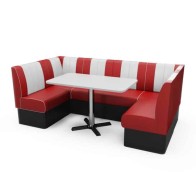 RETRO FLUTED - U SHAPED CORNER BOOTH SET