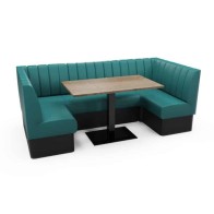 DEEP FLUTED - U SHAPED CORNER BOOTH SET