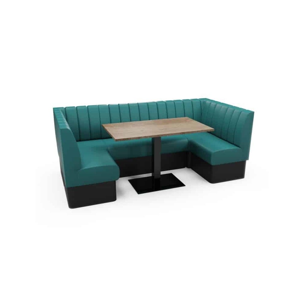 DEEP FLUTED - U SHAPED CORNER BOOTH SET