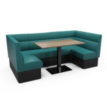 QUILTED BACK with HEADROLL - U SHAPED CORNER BOOTH SET