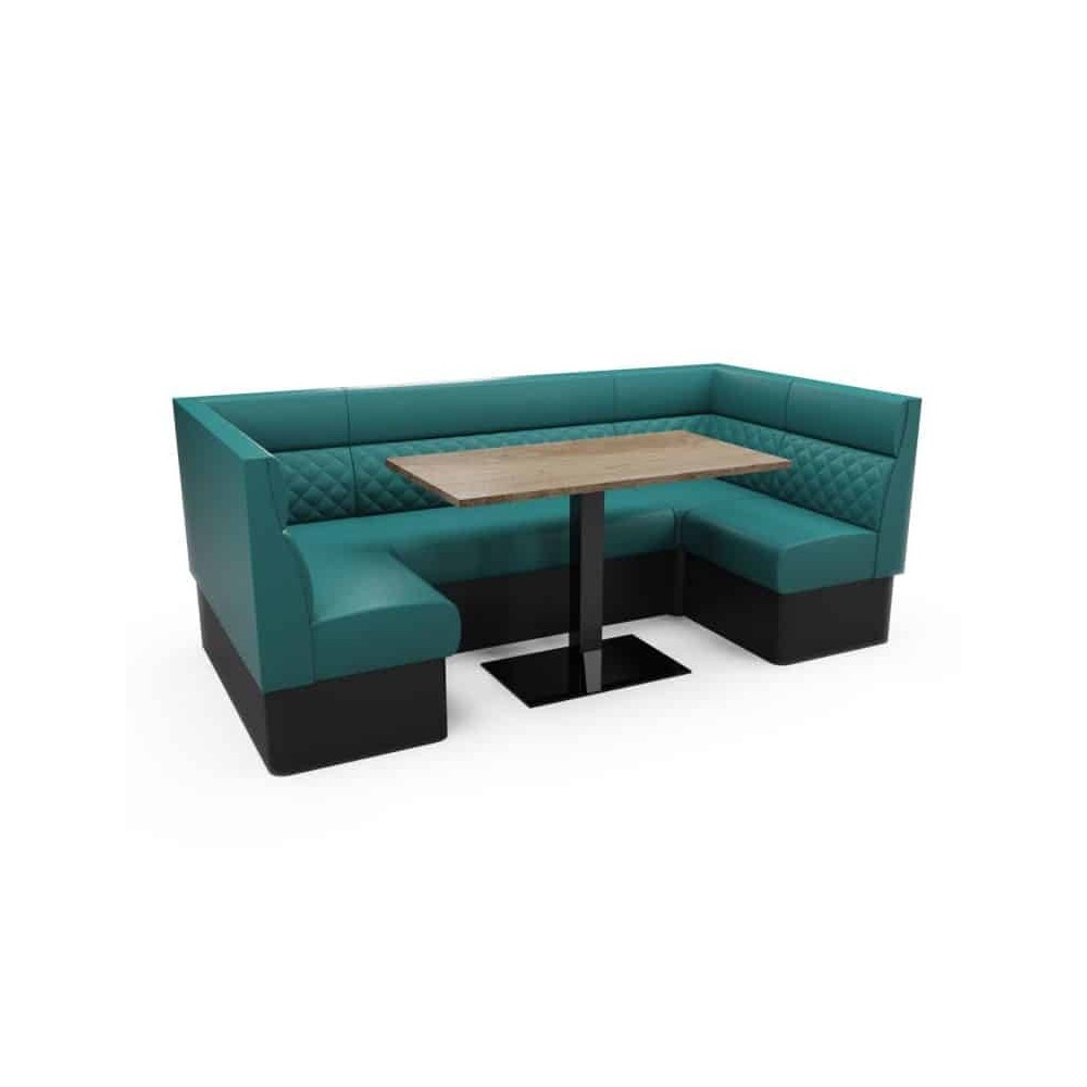 QUILTED BACK with HEADROLL - U SHAPED CORNER BOOTH SET