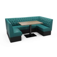 DIAMOND BUTTON BACK - U SHAPED CORNER BOOTH SET