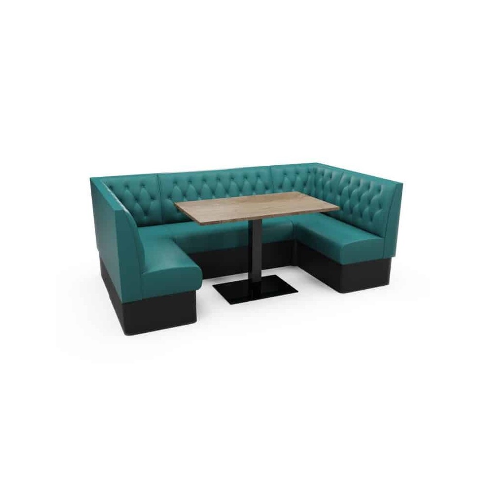 DIAMOND BUTTON BACK - U SHAPED CORNER BOOTH SET