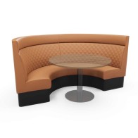 QUILTED HIGH BACK WITH HEADROLL ROUND BOOTH SEATING
