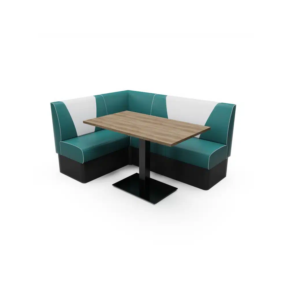 V BACK - L SHAPED CORNER BOOTH SET