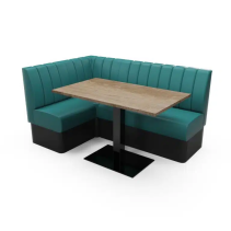 DEEP FLUTED - L SHAPED CORNER BOOTH SET