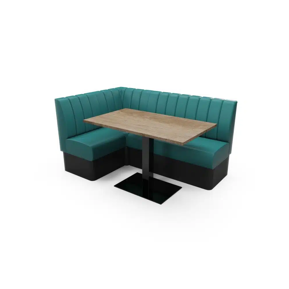 DEEP FLUTED - L SHAPED CORNER BOOTH SET