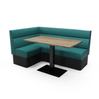 QUILTED with HEADROLL - L SHAPED CORNER BOOTH SET