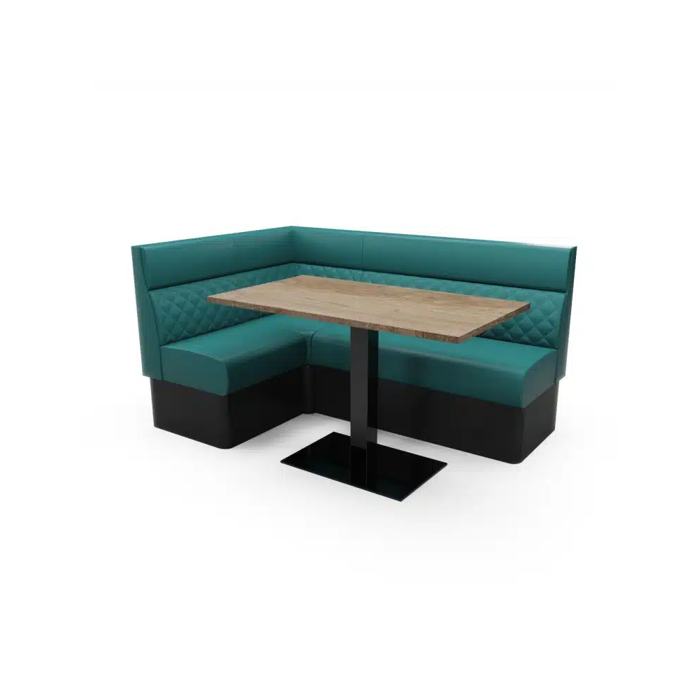 QUILTED with HEADROLL - L SHAPED CORNER BOOTH SET