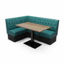 DIAMOND BUTTON BACK - L SHAPED CORNER BOOTH SET