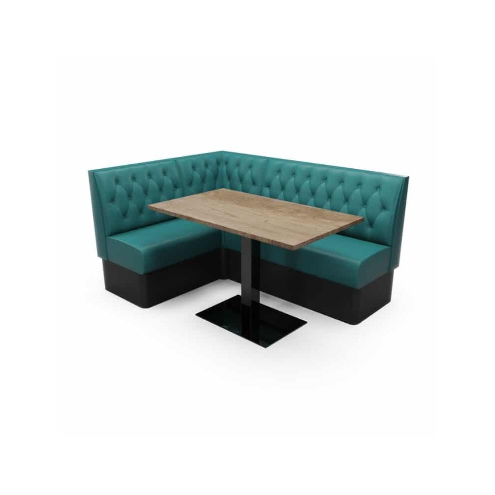 DIAMOND BUTTON BACK - L SHAPED CORNER BOOTH SET